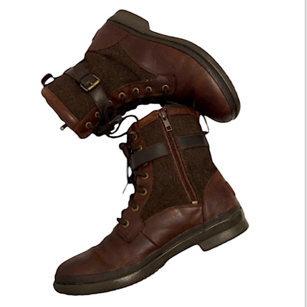 Ugg Wool Leather Kesey Brown Boots Size 8